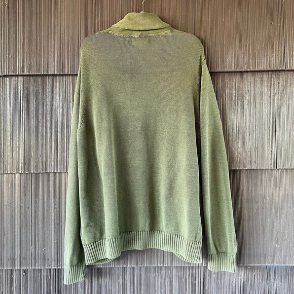 🔥Goodthreads Green Cotton Knitted Sweater Cardigan Kurt Cobain Grunge Grandpa - Picture 2 of 15